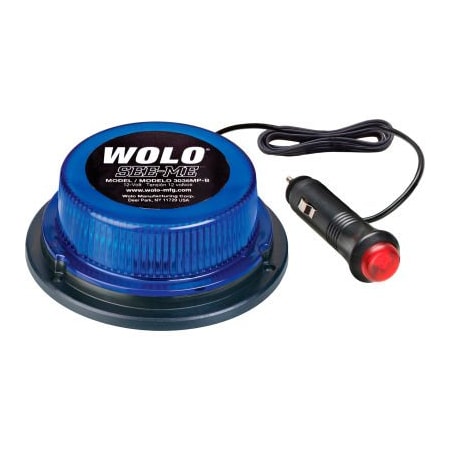 Wolo Wolo Mini Warning Light Super Bright LEDs, Blue Lens - 3036Mp-B 3036MP-B